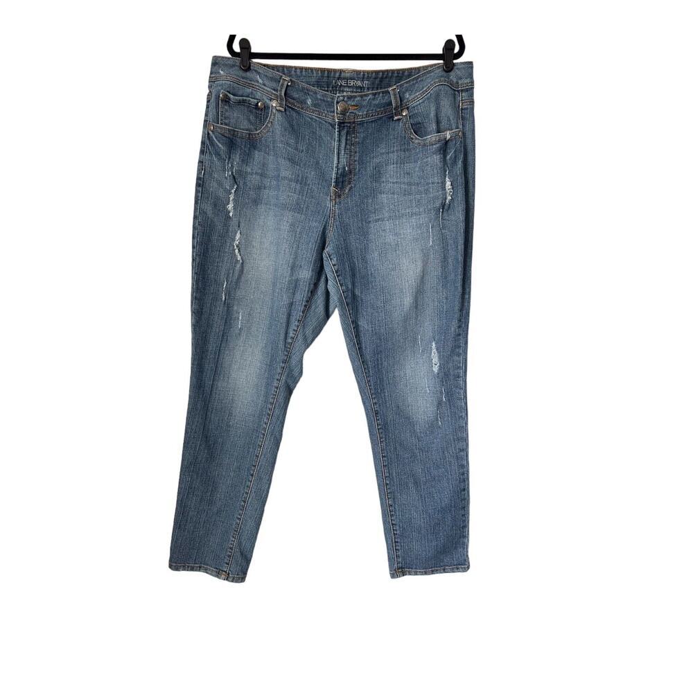 Lane Bryant Jeans Womens Size 22 Straight Leg Light Wash Tapered High Rise Denim